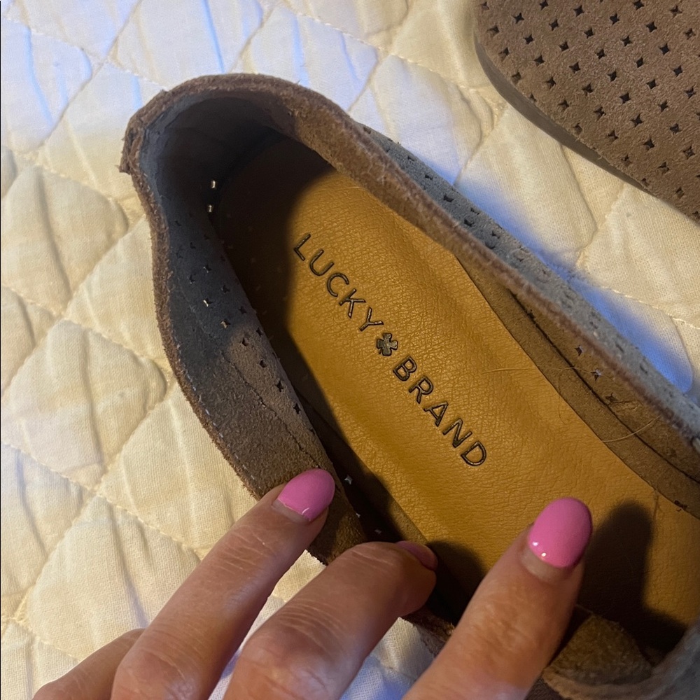 Lucky Brand Brown Perforated Loafers - Picture 2 of 2